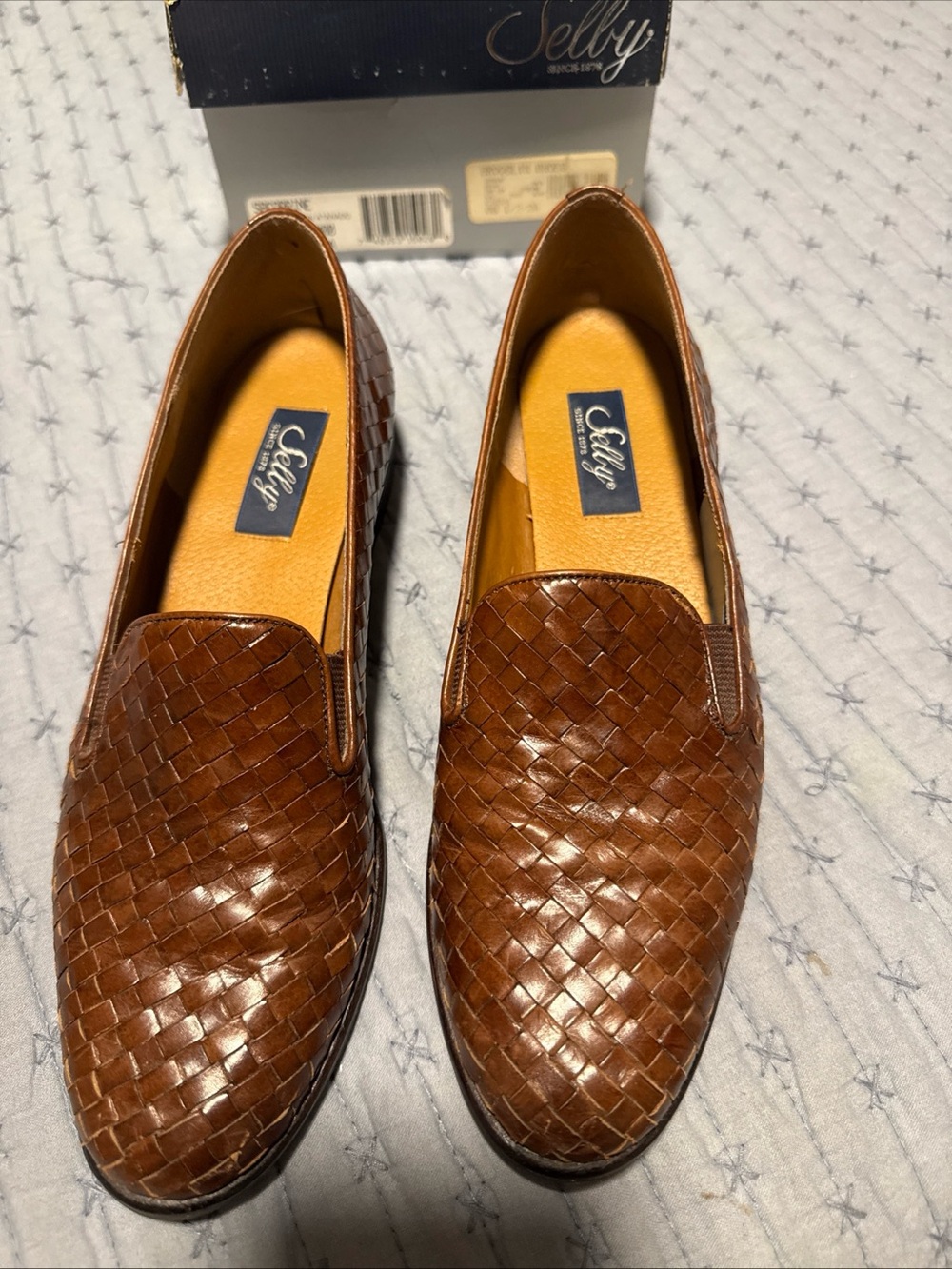 Selby Brown Woven Leather Women’s Slip-On Loafers 8.5